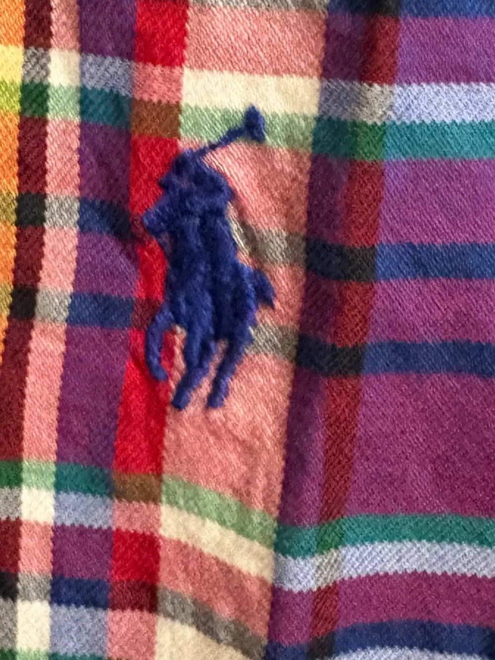 Ralph Lauren Classic Button Down Shirt Mens M Red Blue‎ Plaid Pony Cotton